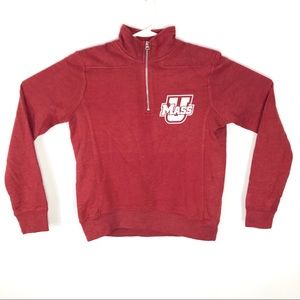 U Mass half zip Sweat/ fleece lining youth small